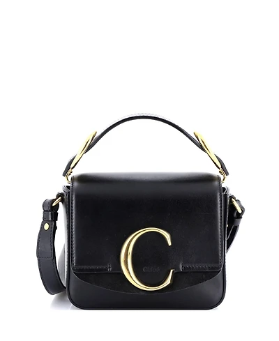 Pre-Owned Chloe Mini C Flap Bag Leather