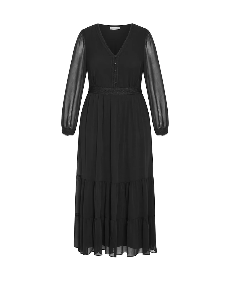 City Chic Women's Kianna Long Sleeve Maxi Dress