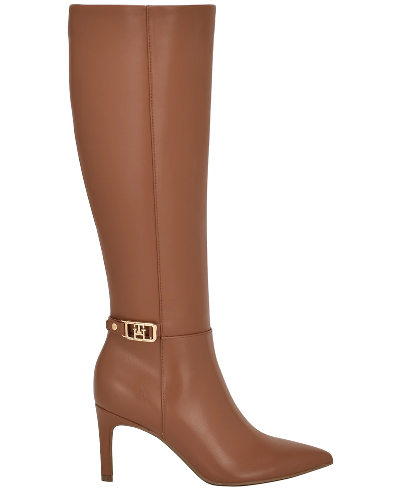 Tommy Hilfiger Women's Janyze Side Zip Pointed Toe Dress Boots