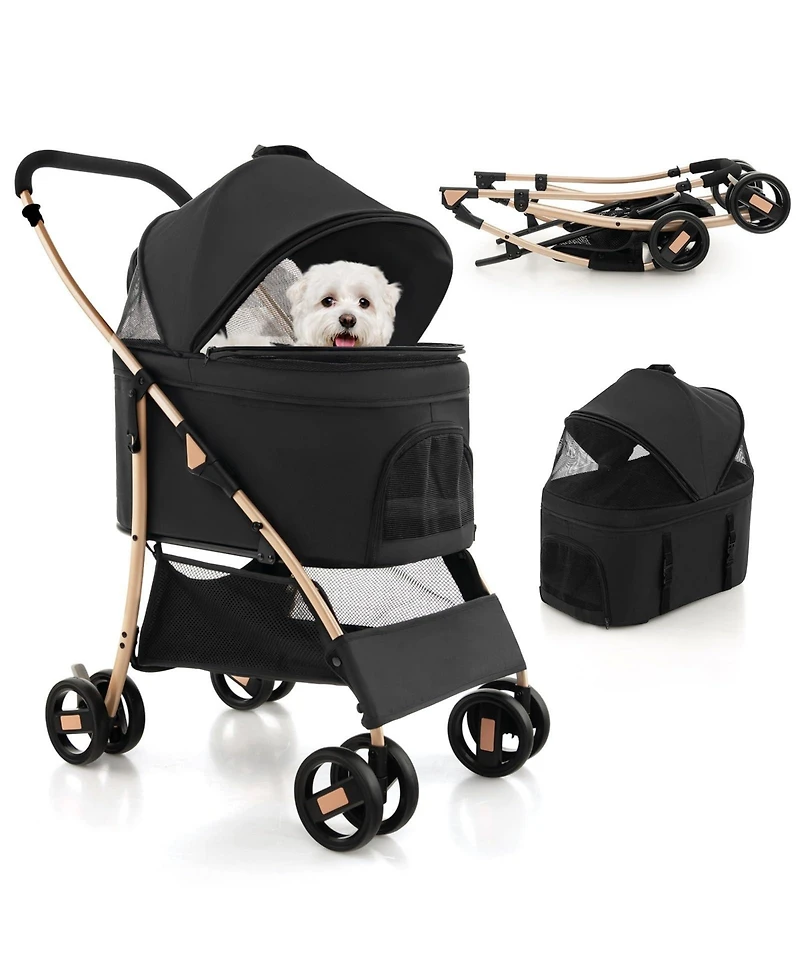 Ecooso 3-In-1 Pet Stroller with Removable Car Seat Carrier