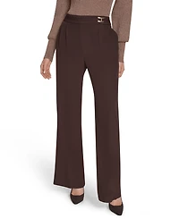 Halston Women's Mid Rise Wide Leg Trousers