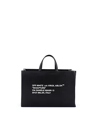 Pre-Owned Off White Medium Box Tote Printed Leather