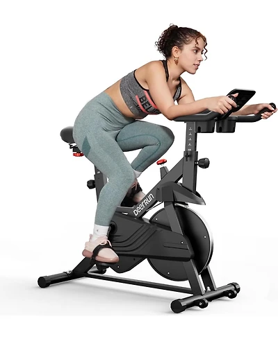 DeerRun Exercise Bike, Indoor Cycling Bike Brake Pad/Adjustable Magnetic Stationary Bike with App,