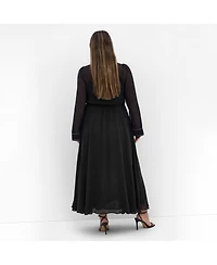 City Chic Women's Kara Stud Tie Neck Maxi Dress