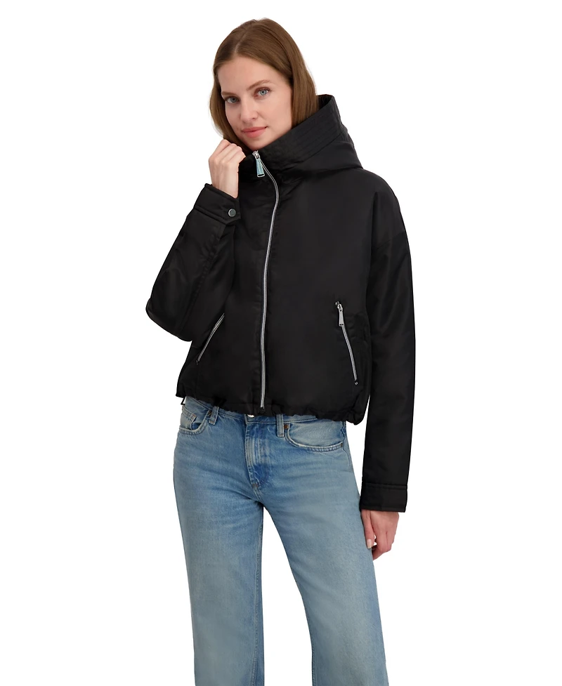 Laundry By Shelli Segal Women's Hooded Bomber Jacket