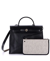 Pre-Owned Hermes 31 Herbag Zip Berline Vache Canvas and Leather