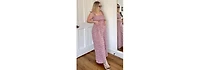 Pinkblush Maternity Mauve Floral Flowy Jumpsuit