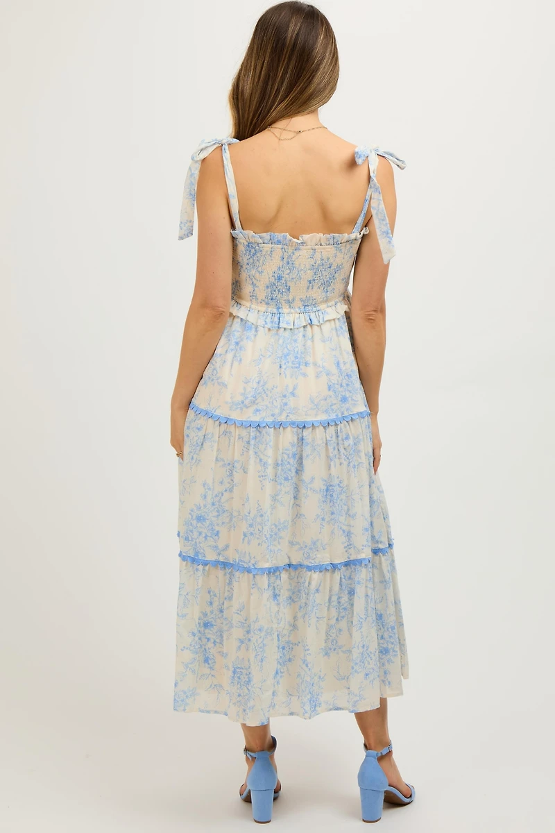 Pinkblush Maternity Floral Sleeveless Ruffle Tiered Midi Dress