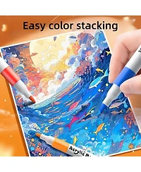 Htutwoo 36pcs Acrylic Marker Pen, Pen To Graffiti Art Of Diy Pens, Colorful Pen Sets, Waterproof, Exquisite Gift To The Student,School Supplies