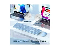 Wireless Keyboard And Mouse Combo - Usb & Type C 2-In-1 Receiver, Full Size Wireless Keyboard Mouse Combo, Compatible with Laptop, Desktop