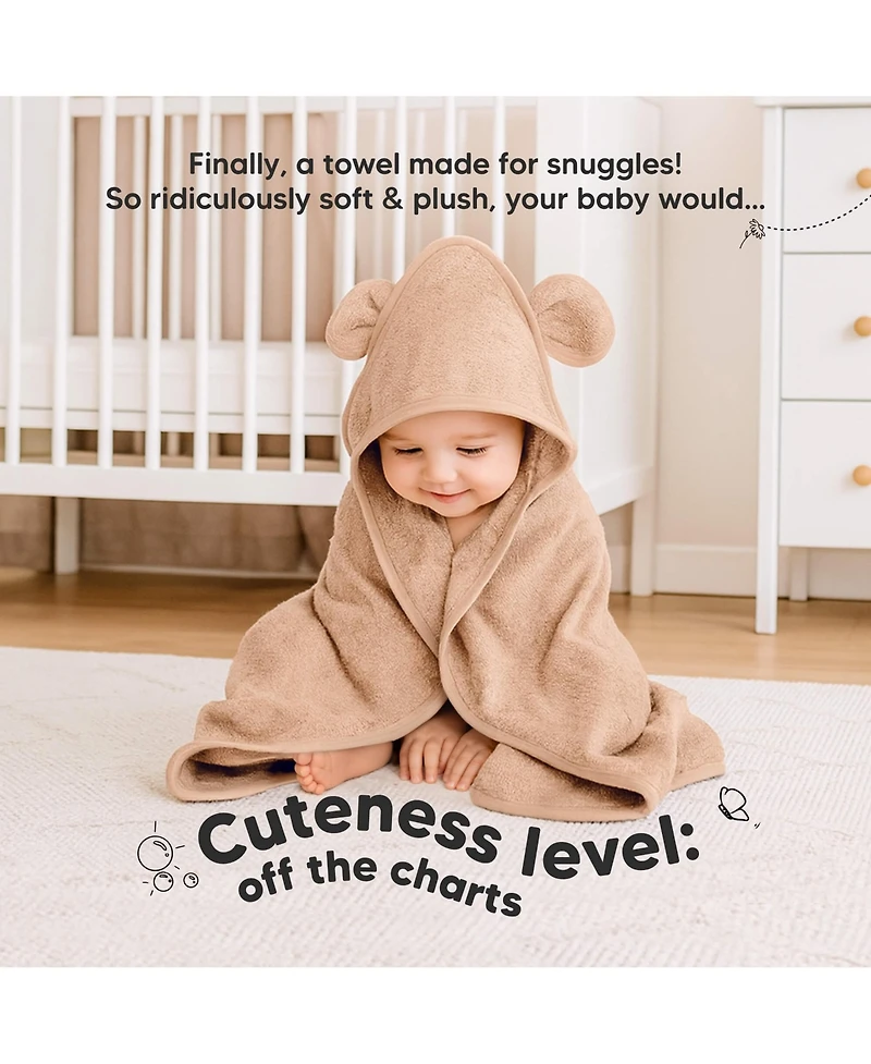KeaBabies 2pk Snuggle Baby Towels with Hood for Newborn Girls, Boys, Toddlers, Soft & Absorbent Hooded Bath