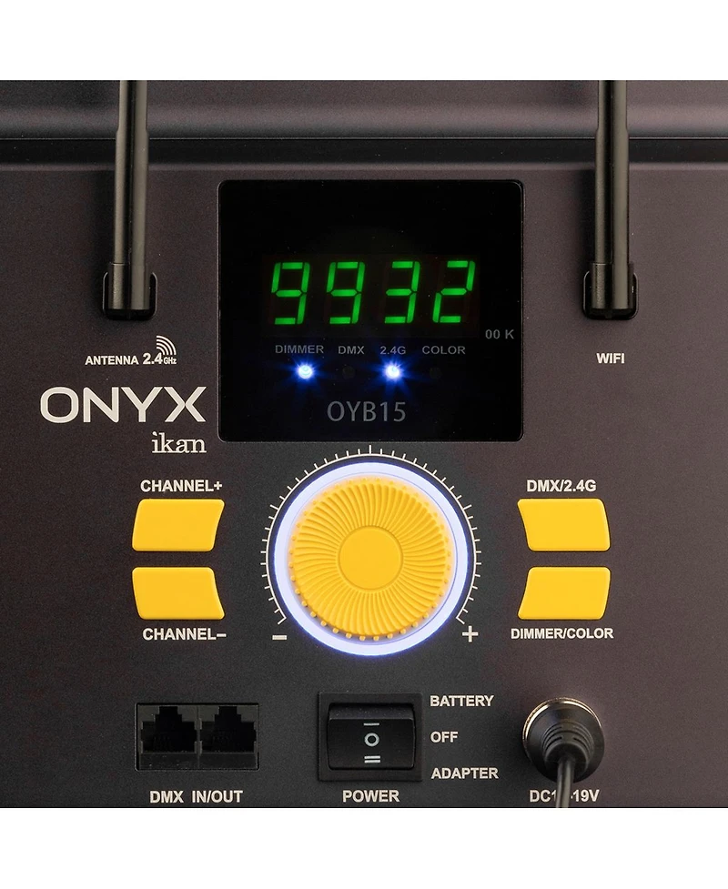 Ikan Onyx 2 x 1 Bi-Color Led Light with V-Mount Battery Plate, 22 x 16 x 1.75"