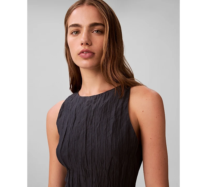 Calvin Klein Women's Sleeveless Crinkle Dress