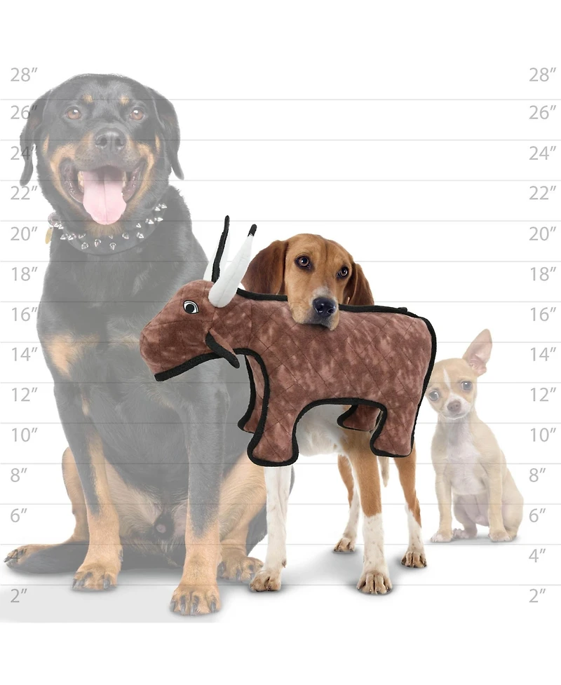 Tuffy Medium Barnyard Bull, Durable Plush Dog Toy