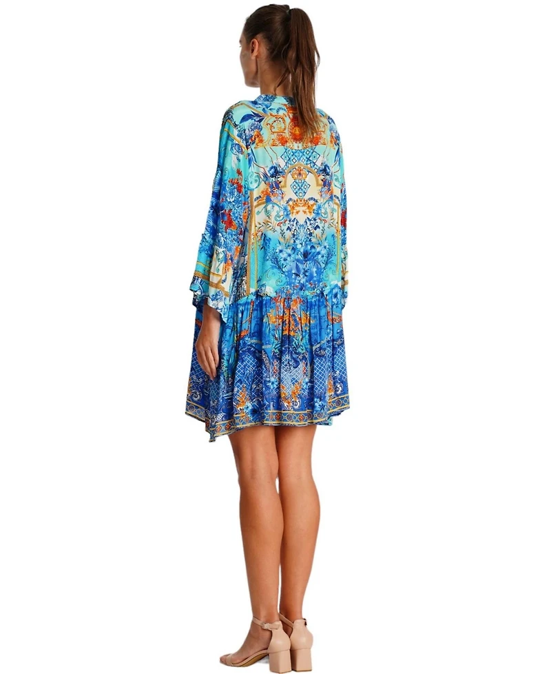 La Moda Clothing Women's long sleeve short dress