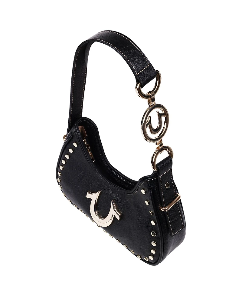 True Religion Studded Pebble Hobo Bag
