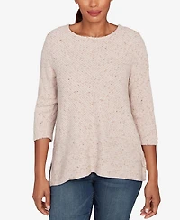 Ruby Rd. Petite Speckled Heather Rib Knit Top