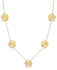 Adornia Tarnish Resistant Gold Five-Leaf Clover Station Necklace