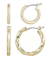 Adornia Gold Plated Hoop Earrings Set
