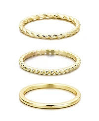Adornia Gold Plated Thin Stacking Band Set
