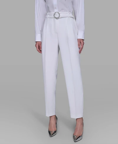Karl Lagerfeld Paris Women's Embellished Belt Pants