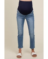 Pinkblush Maternity Blue Slim Straight Ankle Crop Jeans