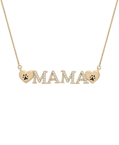 Wrapped Dog Mama Design Diamond Necklace (1/5 ct. t.w.) in 10K Yellow Gold