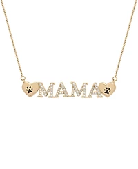 Wrapped Dog Mama Design Diamond Necklace (1/5 ct. t.w.) in 10K Yellow Gold