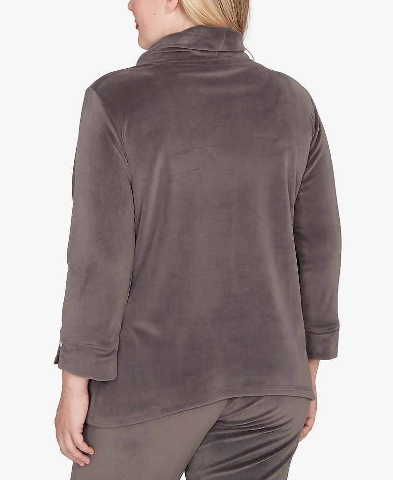 Alfred Dunner Calm Luxe Cowl Neck Top