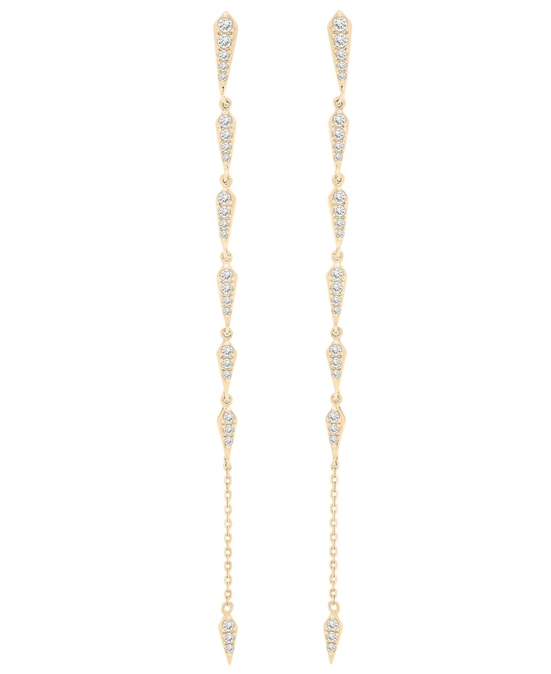 Wrapped Diamond Drop Earrings (1/3 ct. t.w.) in 10K Yellow Gold