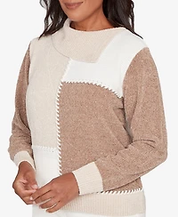 Alfred Dunner Vienna Neutral Tones Colorblock Sweater