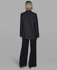 Karl Lagerfeld Paris Women's Floral Print Collar Blazer