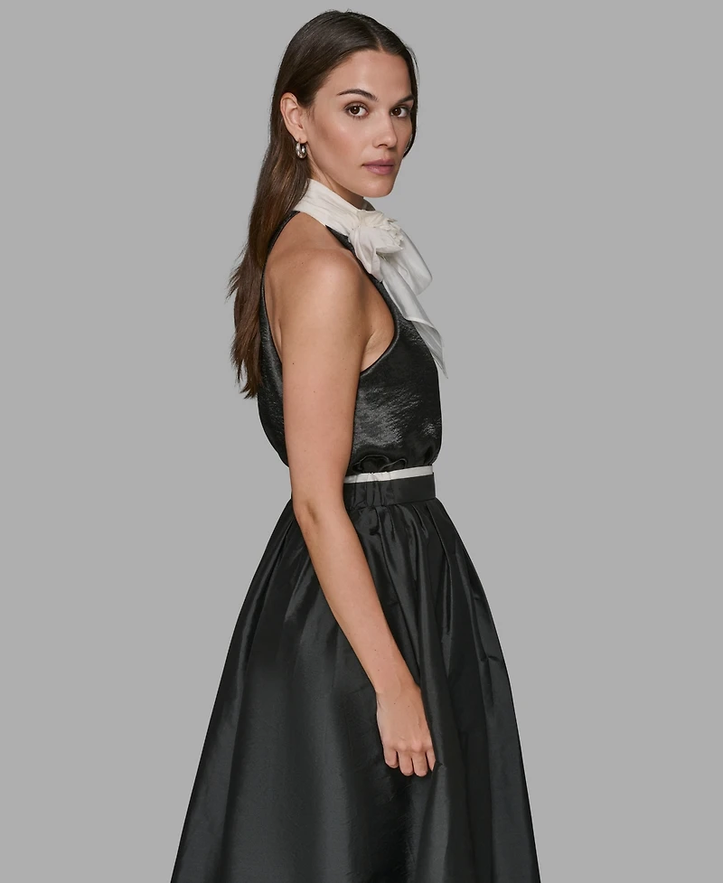 Karl Lagerfeld Paris Women's Halter Bow Neck Top