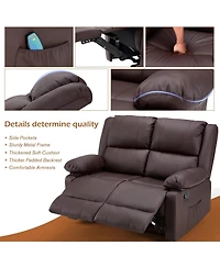 Aecojoy Loveseat Recliner with Heat&Massage Function, Rv Couch Wall-Hugger Reclining Sofa