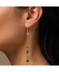 Karma and Luck Peaceful Perspective Lotus Jade Drop Earrings