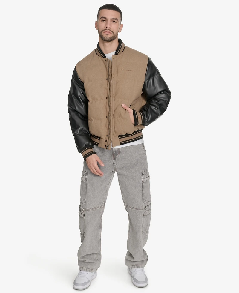 Champion Men's Wool Blend Quilted Puffer Jacket