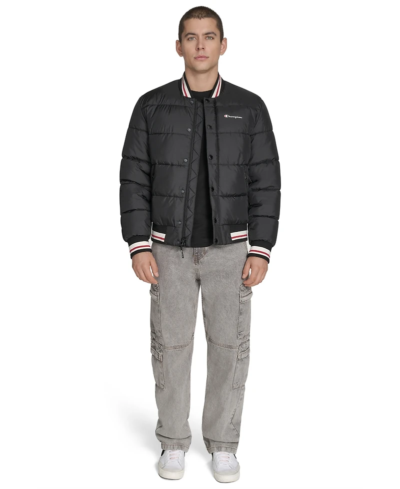 Champion Men's Quilted Varsity Puffer Jacket