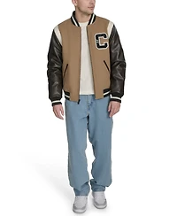 Champion Men's Mixed-Media Varsity Bomber Jacket