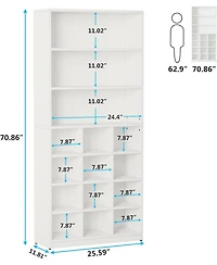 Tribesigns Shoe Cabinet, 24 Pair Freestanding Shoe Rack Storage Organizer with Side Hooks, Modern Shoe Storage Cabinet with Shelves for Hallway Bedroo