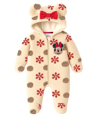 Disney Baby Girls Minnie Mouse Long Sleeves Pram Coverall