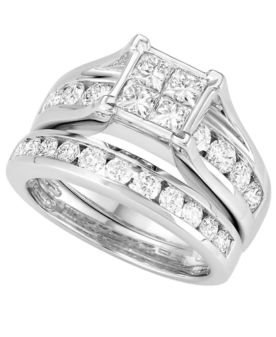 Macy's Certified Diamond Bridal Set Ring (2 ct. t.w.) in 14K White Gold