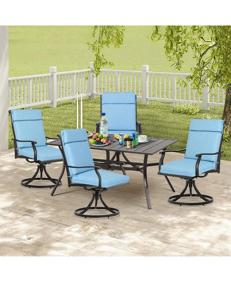 Aoodor Outdoor Dining Chair cushion Set, 37"x20"x2.8" High back with Ties and Zipper