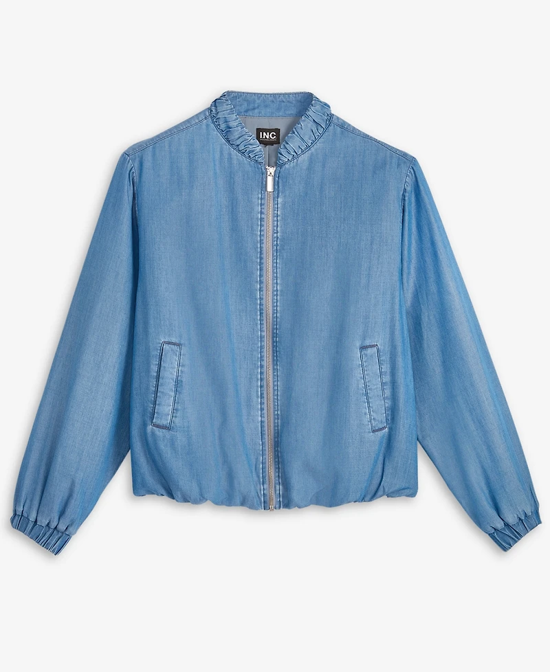 I.n.c. International Concepts Women's Chambray Bomber Jacket, Macy's Exclusive