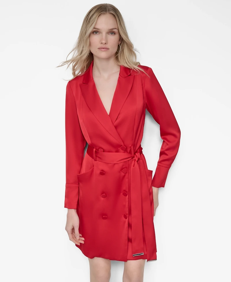 Dkny Women's Long Sleeve Double Breasted Shirtdress