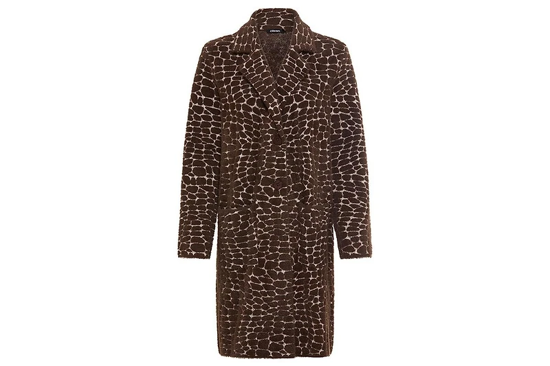 Olsen Women's Longline Modern Animal Feather Coatigan