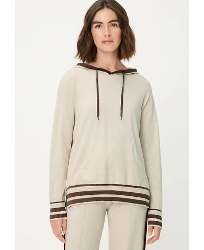 Olsen Women's Knit Hoodie Pullover with Stripes