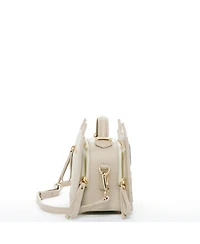 Pebble Leather Cat Crossbody Bag Cute Top Handle Purse Small Shoulder Handbag for Women & Girls with Gold Hardware and Detachable Strap