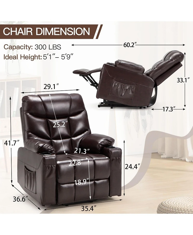 Aecojoy Multi-Function Power Lift Recliner for Elderly