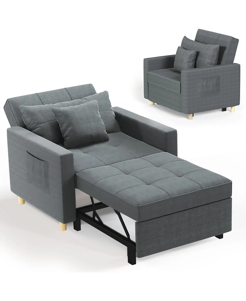 Aecojoy 36" Sleeper Chair, Convertible Chair Bed for Adults, 3-in-1 Pull Out Sofa