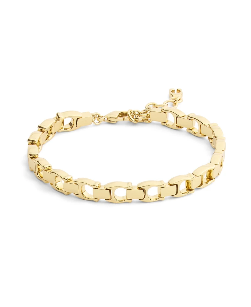 Coach Gold Beveled Signature C Link Bracelet